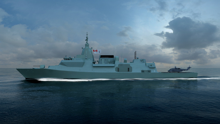 Canadian Surface Combatant model at the Sea Air Space 2023 expo